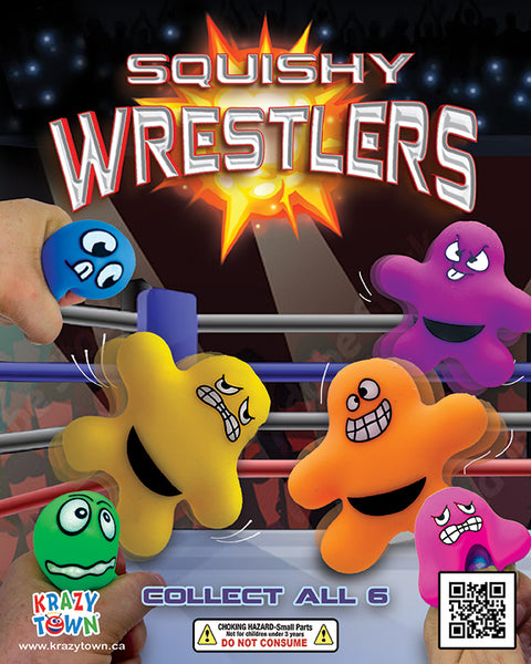 Bulk vending capsules - squishy wrestlers 