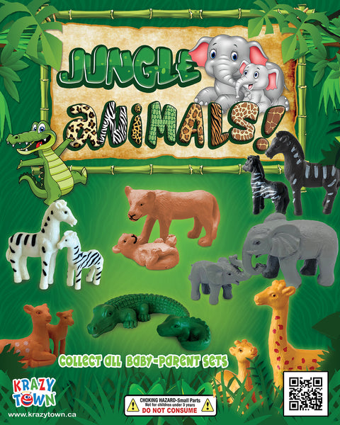 Jungle Animals Baby & Mommy 2" capsule bulk vending